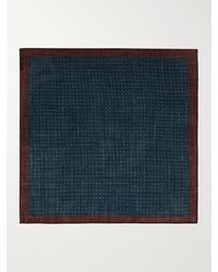 Lardini Printed Wool Scarf - Blue