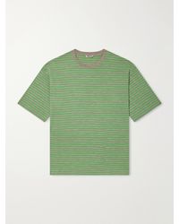 AURALEE - Striped Wool-Jersey T-Shirt - Lyst