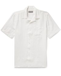 Canali - Camp-collar Linen Shirt - Lyst