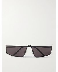 Saint Laurent - New Wave Rectangular-frame Metal Sunglasses - Lyst