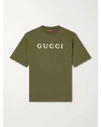 Gucci - Oversized Logo-Print Cotton-Jersey T-Shirt - Lyst