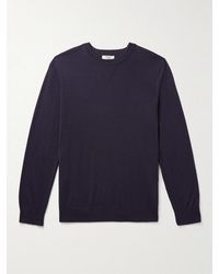 Theory - Lucas Ossendrijver Shell-Trimmed Merino Wool-Blend Sweater - Lyst