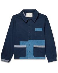 STORY mfg. - French Logo-embroidered Patchwork Organic Cotton-canvas Jacket - Lyst