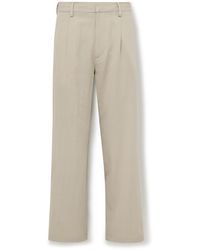 AURALEE - Straight-Leg Pleated Cotton And Wool-Blend Gabardine Trousers - Lyst