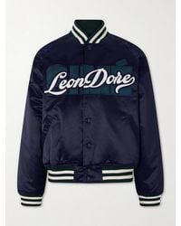 Aimé Leon Dore - Logo-Embroidered Satin Varsity Jacket - Lyst