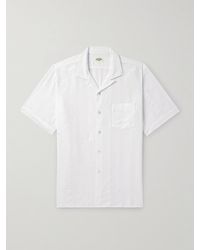Hartford - Convertible-collar Striped Cotton-dobby Shirt - Lyst