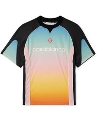 Casablanca - Appliquéd Logo-print Colour-block Dégradé Mesh T-shirt - Lyst