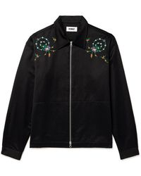 YMC - Bowie Embroidered Brushed Cotton-blend Twill Blouson Jacket - Lyst