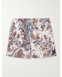 Etro - Shorts da mare medi a gamba dritta con stampa paisley - Lyst