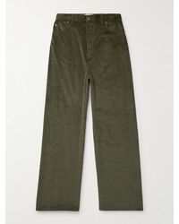 Loewe - Wide-Leg Cotton And Cashmere-Blend Corduroy Trousers - Lyst