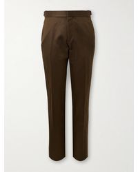 Tom Ford - Dyllan Straight-Leg Silk And Linen-Blend Twill Suit Trousers - Lyst