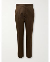 Tom Ford - Dyllan Straight-Leg Silk And Linen-Blend Twill Suit Trousers - Lyst
