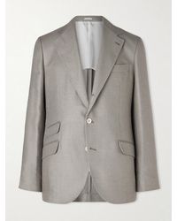 Brunello Cucinelli - Silk, Linen And Wool-Blend Blazer - Lyst