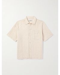 Our Legacy - Checked Cotton And Linen-blend Seersucker Shirt - Lyst