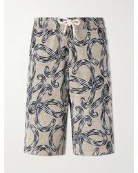 Loewe - Paula's Ibiza Straight-Leg Printed Cotton-Blend Shorts - Lyst