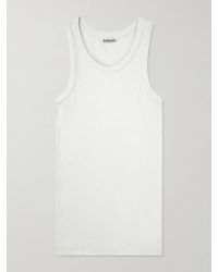 AURALEE - Ribbed Organic Cotton-Jersey Tank Top - Lyst