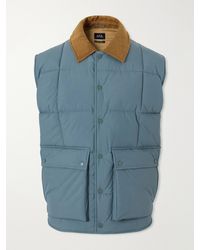 A.P.C. - Jimmy Corduroy-Trimmed Quilted Shell Vest - Lyst