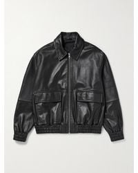 Studio Nicholson - Piston Leather Bomber Jacket - Lyst