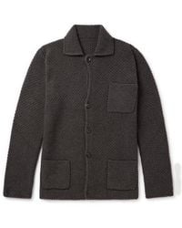 Anderson & Sheppard - Slim-fit Textured Wool And Cashmere-blend Cardigan - Lyst
