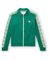 Casablancabrand - Laurel Logo-embroidered Jersey Track Jacket - Lyst