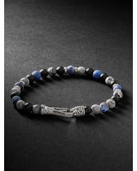 John Hardy Silver Multi-stone Beaded Bracelet - Blue