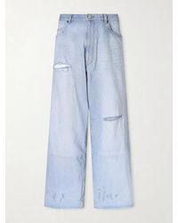 Balenciaga - Wide-Leg Distressed Jeans - Lyst
