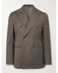 Caruso - Double-Breasted Wool-Twill Suit Jacket - Lyst