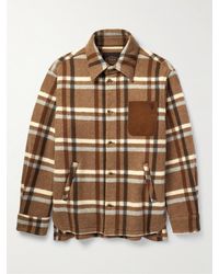 Tod's - Suede-trimmed Checked Wool-blend Shirt Jacket - Lyst