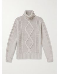 Brunello Cucinelli - Cable-Knit Cashmere Rollneck Sweater - Lyst