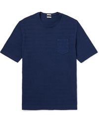 Massimo Alba Striped Slub Cotton-jersey T-shirt - Blue