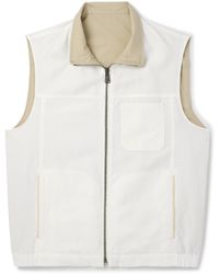 Canali - Reversible Linen And Silk-Blend Zip-Up Gilet - Lyst