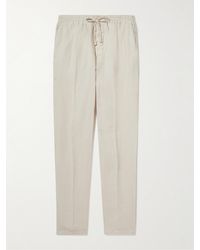 Altea - Straight-leg Linen Drawstring Trousers - Lyst