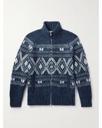 Brunello Cucinelli - Fair-Isle Jacquard-Knit Alpaca-Blend Zip-Up Cardigan - Lyst