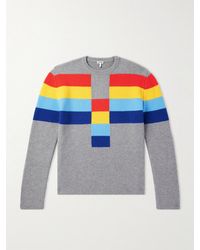 Loewe - Pullover in lana a coste e a righe - Lyst