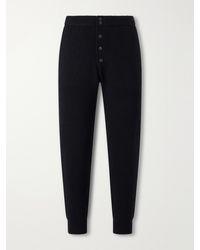 Dries Van Noten - Meru Tapered Ribbed Wool Sweatpants - Lyst