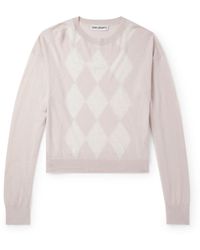 Our Legacy - Sonar Distressed Argyle-jacquard Wool Sweater - Lyst