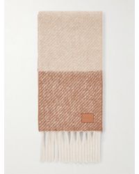 Loewe - Gestreifter Schal aus einer Alpakawollmischung mit Fransen - Lyst