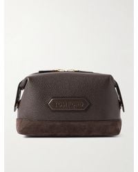 Tom Ford - Suede-trimmed Full-grain Leather Wash Bag - Lyst