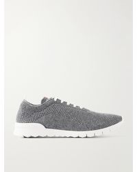 Kiton - Logo-Embroidered Stretch-Knit Sneakers - Lyst