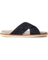 Brunello Cucinelli - Suede Slides - Lyst