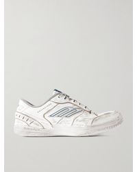 Balenciaga - Hamptons Logo-Appliquéd Distressed Leather Sneakers - Lyst