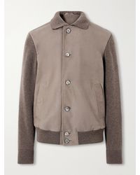 Brioni - Ribbed Wool And Suede Blouson Jacket - Lyst