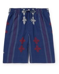 Kardo - Kobe Embroidered Striped Cotton Shorts - Lyst