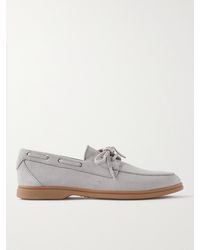 Brunello Cucinelli Suede Boat Shoes - Grey