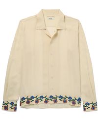 Bode - Flowering Liana Embroidered Silk-crepe Shirt - Lyst