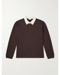 FRAME - Cotton-Jersey Polo Shirt - Lyst