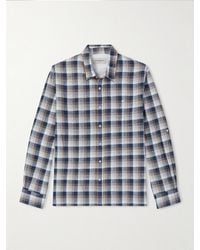 Officine Generale - Younes Checked Cotton And Linen-Blend Shirt - Lyst