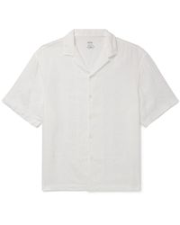 Altea - Bart Camp-collar Garment-dyed Linen Shirt - Lyst