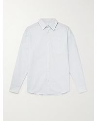 Dunhill - Striped Cotton And Linen-blend Shirt - Lyst