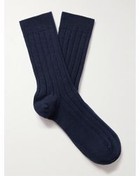 Johnstons of Elgin - Ribbed Cashmere-blend Socks - Lyst